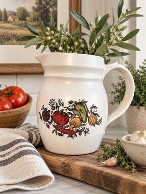 Vintage Spice Delights McCoy Pottery Pitcher #1272 Vegetable Pattern